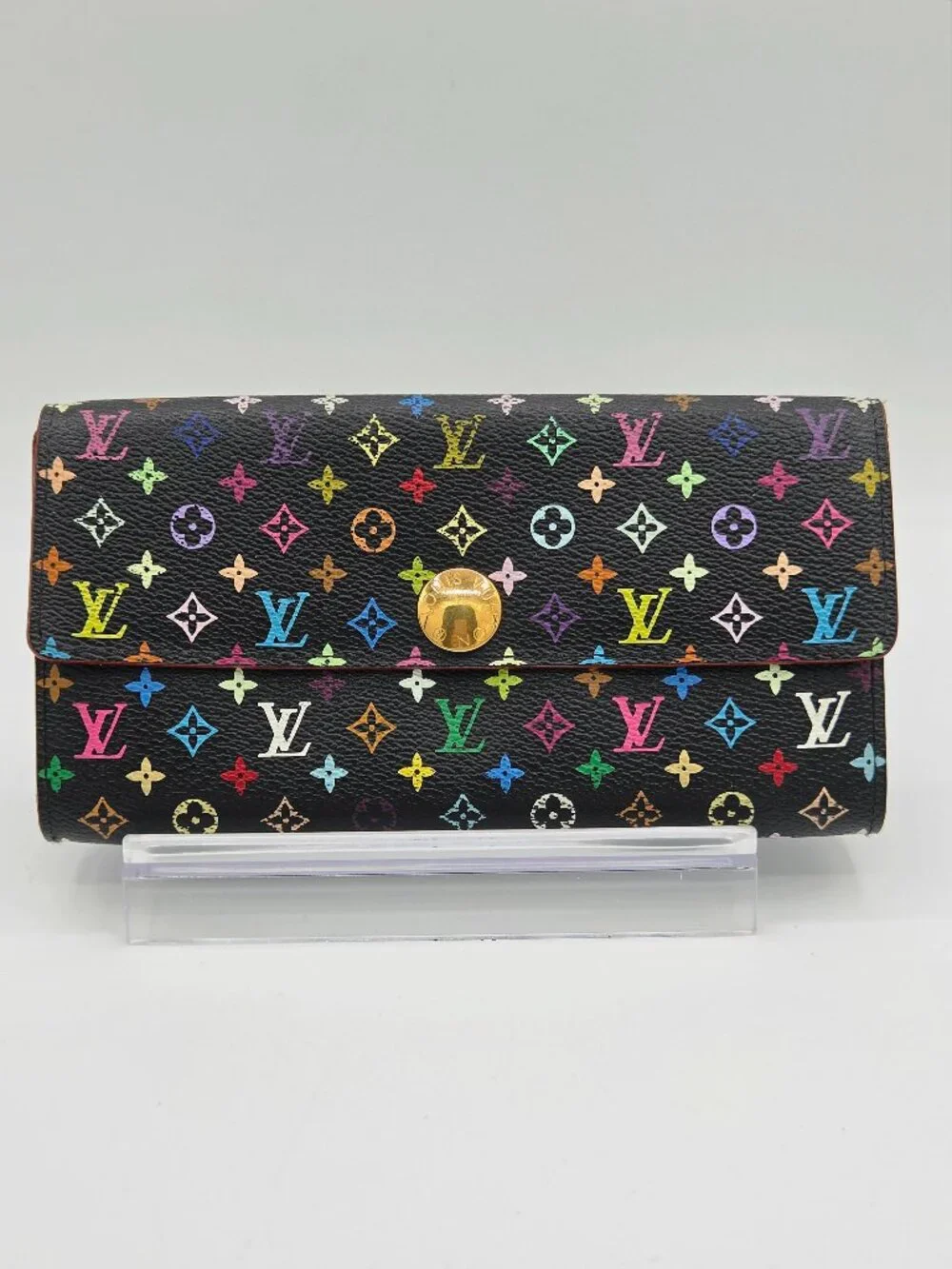 Louis Vuitton x Takashi Murakami Black Multicolor Sarah Wallet